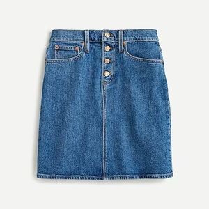J. Crew Button-front denim skirt Size 25 homecoming wash